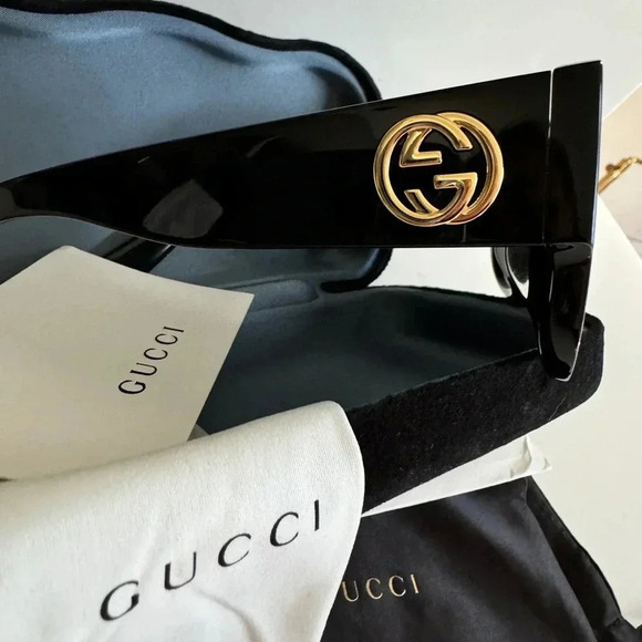 Pre-owned Gucci sunglasses large black 💞 - Picture 10 of 13